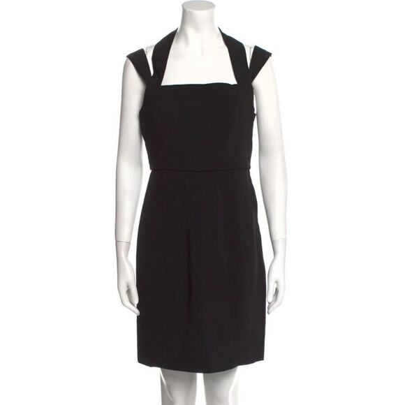 Maje Size L Large Black Square Neck Open Back Dress Event Formal Party - Picture 2 of 5